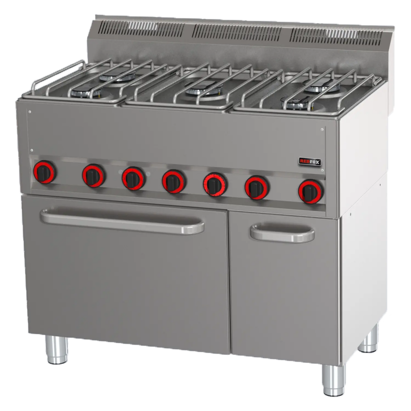Cooking range combined with electric convection oven GN 1/1 - 5x burner  | REDFOX - SPT 90/5 GL