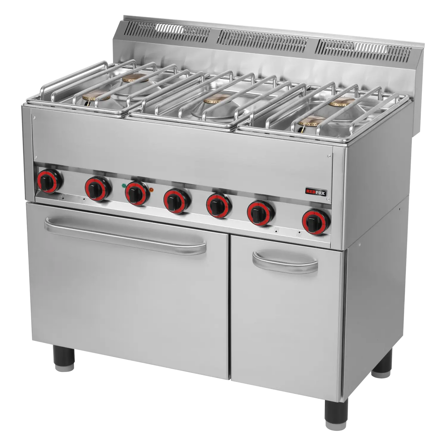 Cooking range combined with electric convection oven GN 1/1 - 5x burner  | REDFOX - SPT 90/5 GLS