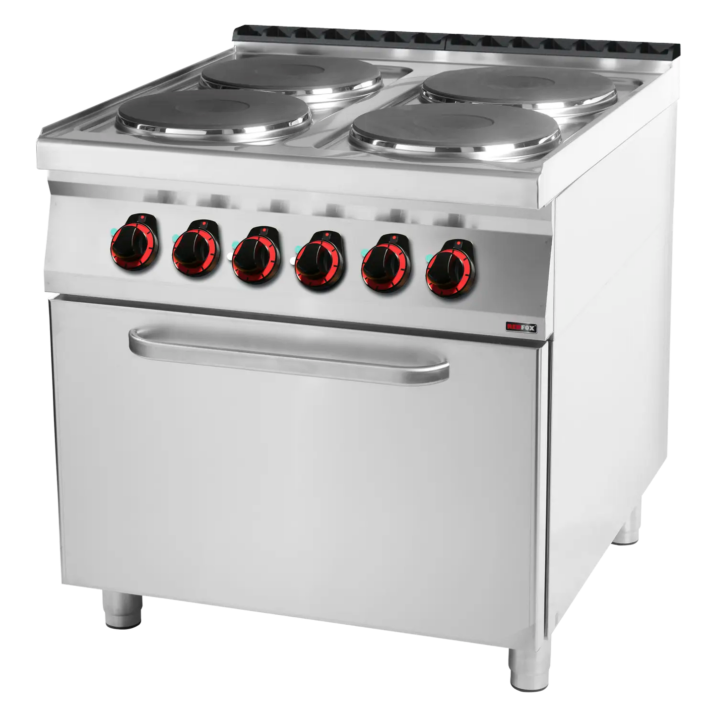 Cooking range electric with electric convection oven GN 1/1 - 4x plate  | REDFOX - SPT 90/80 11 E
