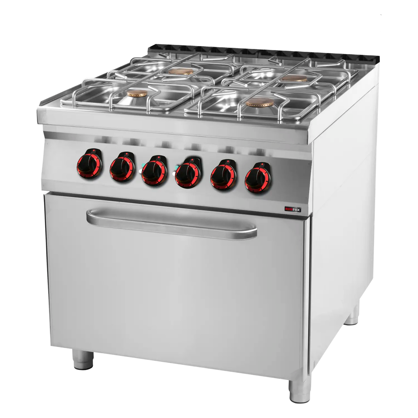 Cooking range combined with electric convection oven GN 1/1 - 4x burner  | REDFOX - SPT 90/80 11 GE