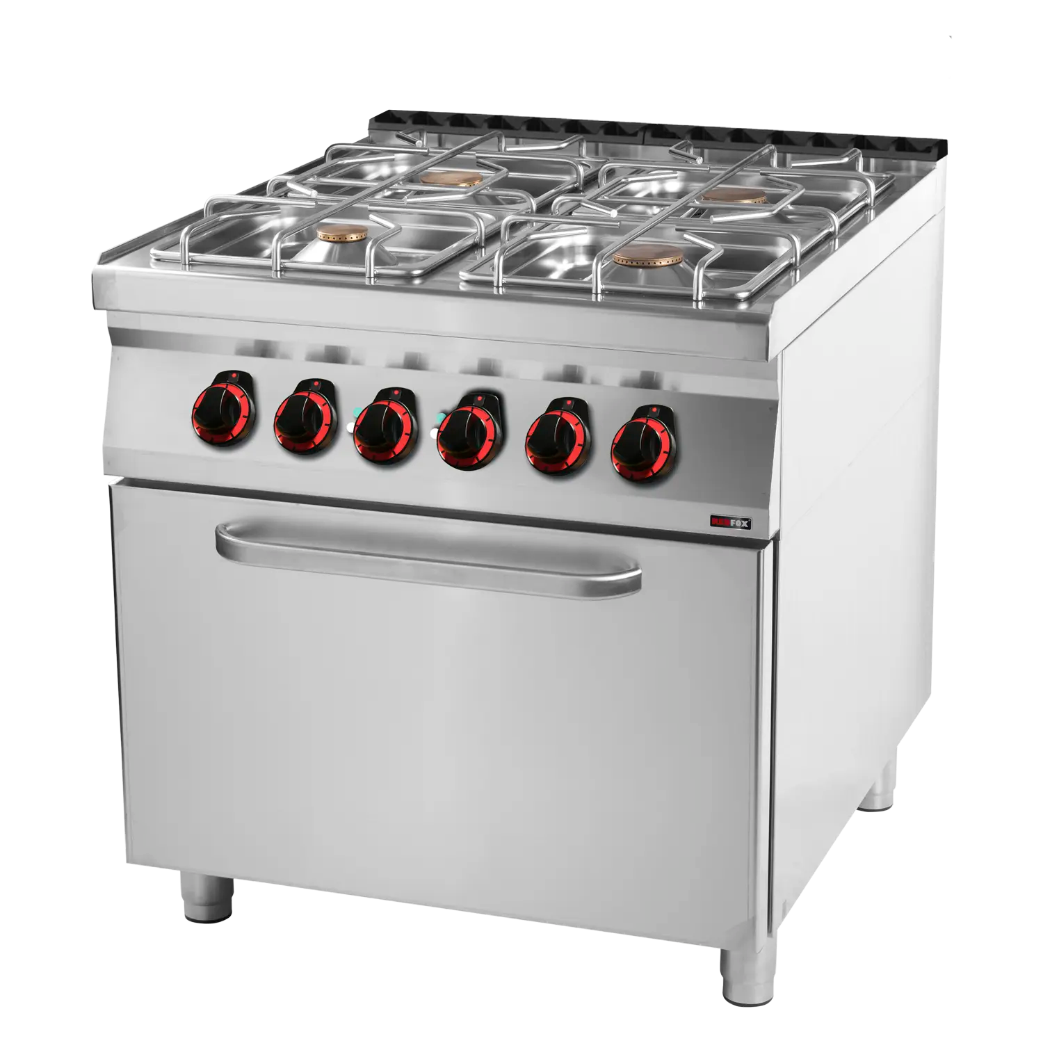 Cooking range combined with electric convection oven GN 1/1 - 4x burner  | REDFOX - SPT 90/80 11 GE