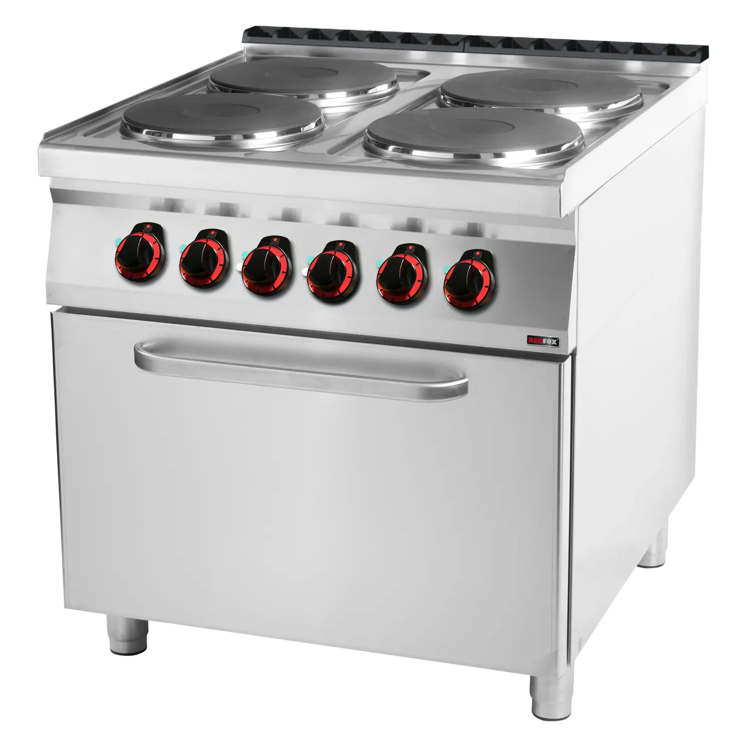 Cooking range electric with static electric oven GN 2/1 - 4x plate 400 V | REDFOX - SPT 90/80 21 E