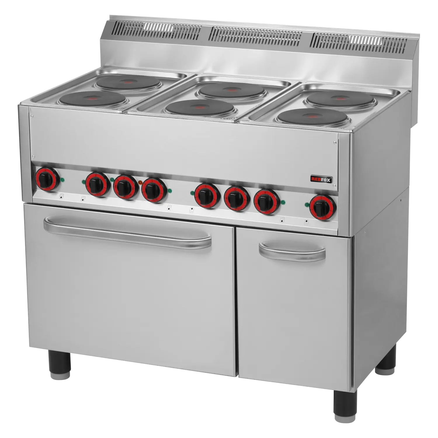 Cooking range electric with convectin oven GN 1/1 - 6x plate 400 V | REDFOX - SPT 90 ELS