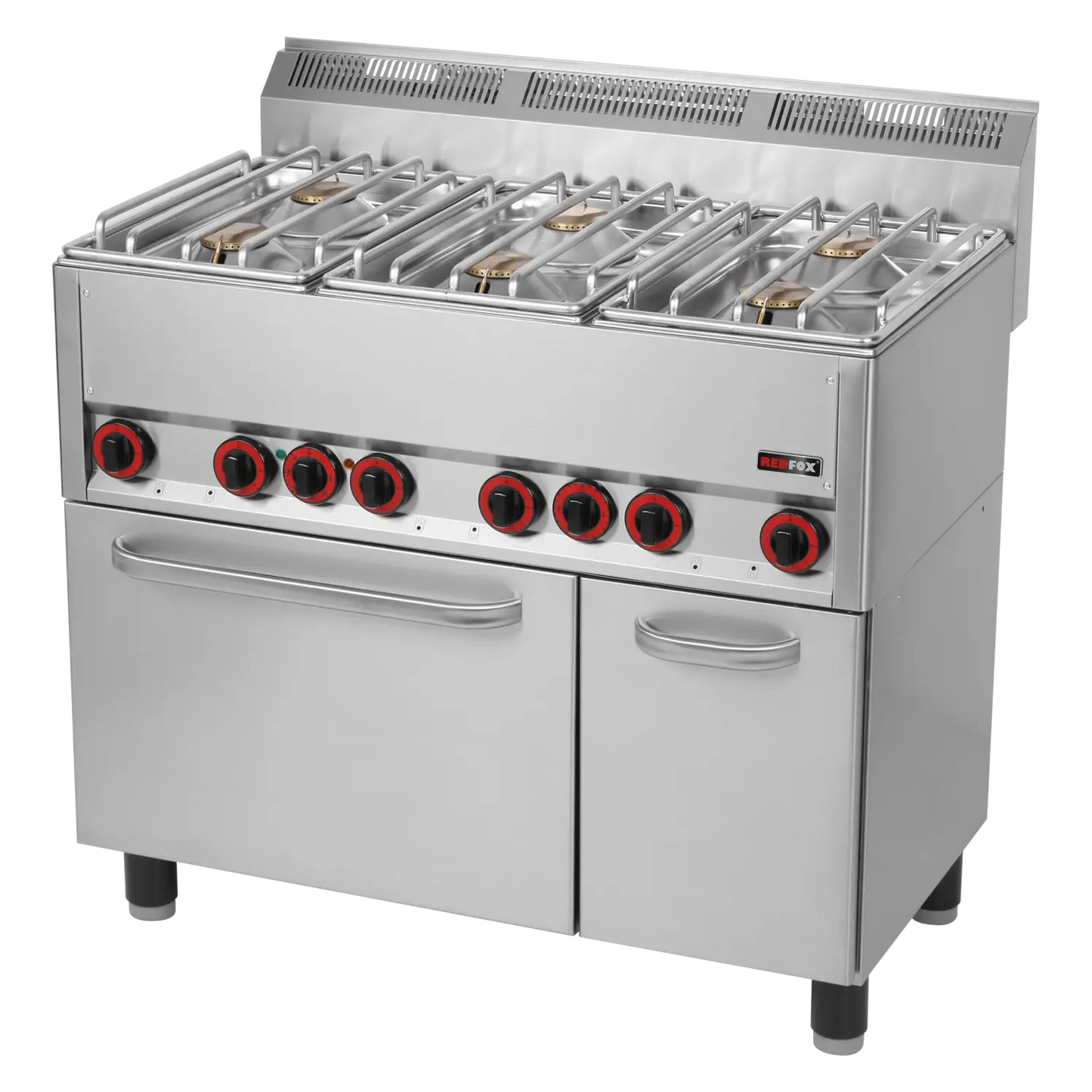 Cooking range combined with electric convection oven GN 1/1 - 6x burner  | REDFOX - SPT 90 GLS