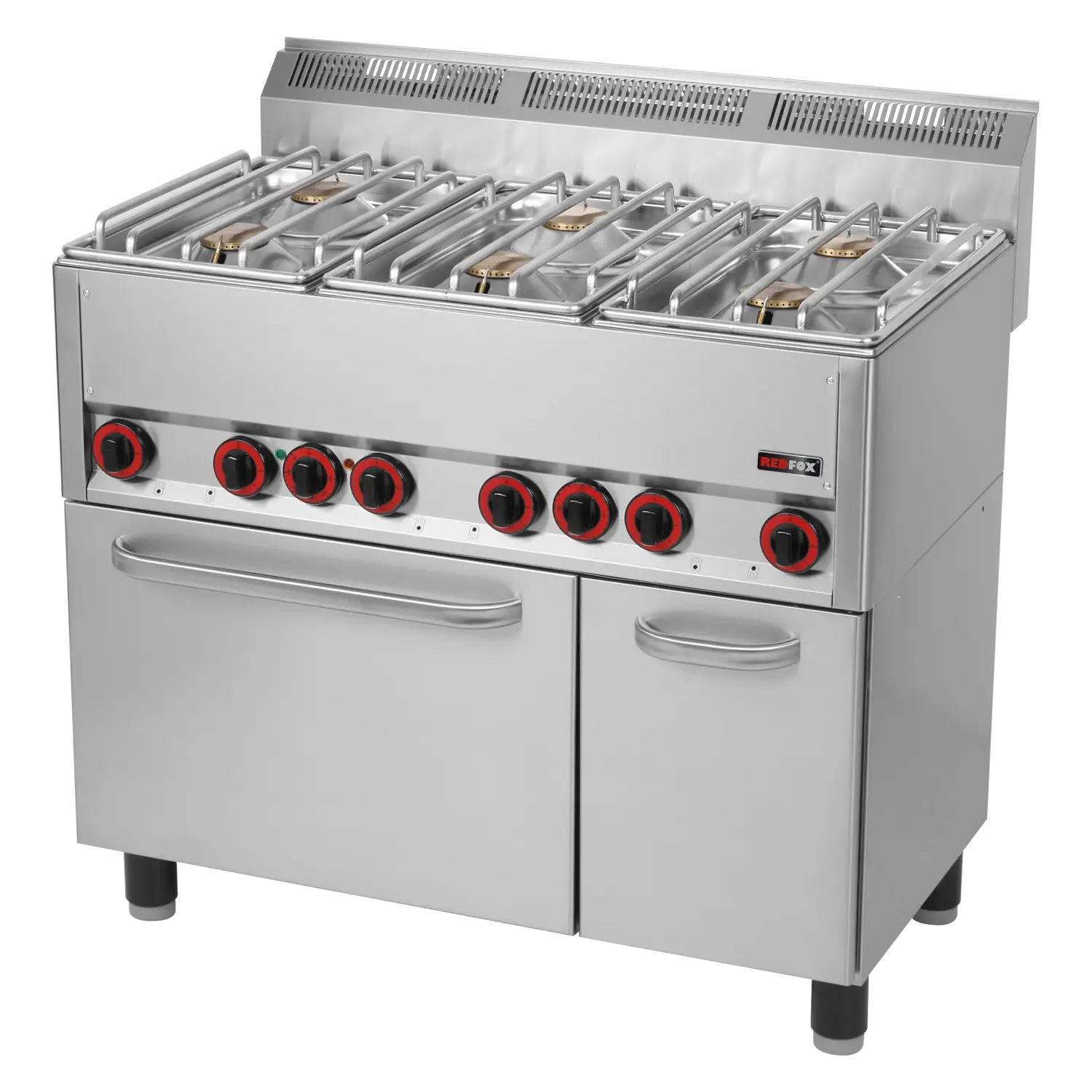 Cooking range combined with electric convection oven GN 1/1 - 6x burner  | REDFOX - SPT 90 GLS