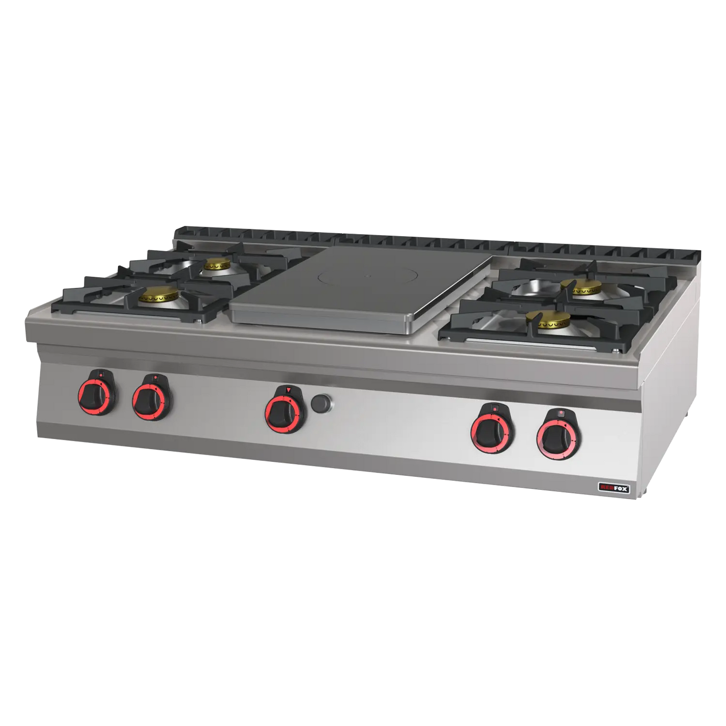 Cooking range solid top gas 5x burner without cabinet | REDFOX - STP 70/012 G