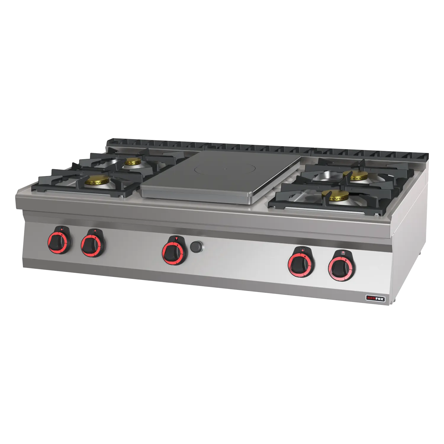 Cooking range solid top gas 5x burner without cabinet | REDFOX - STP 70/012 G