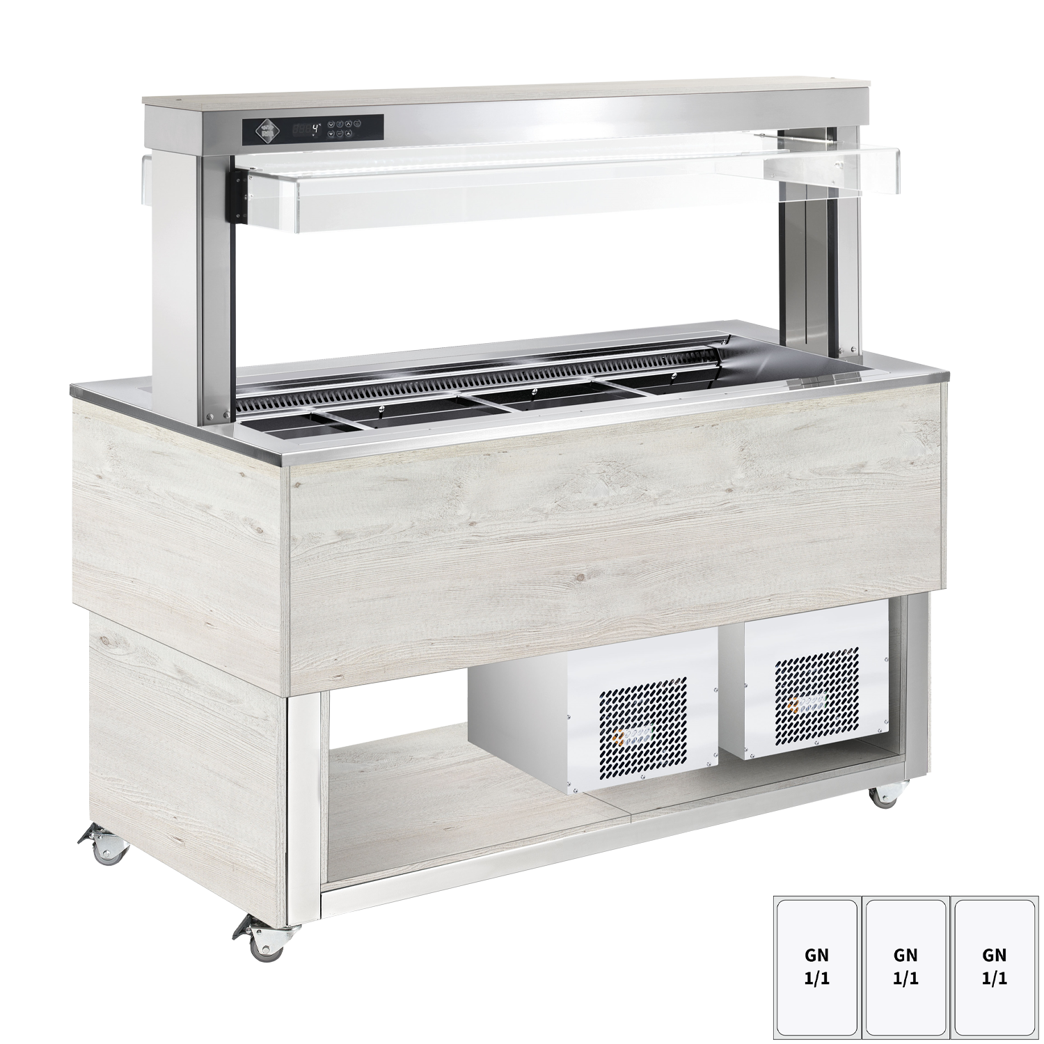 Food display island chilled, adjustable GN 3-1/1 Hemlock | RM - TR BLUE+ 3H