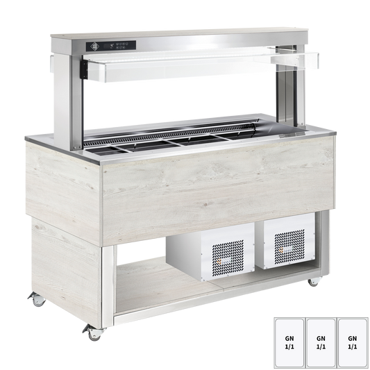 Food display island chilled, adjustable GN 3-1/1 Hemlock | RM - TR BLUE+ 3H