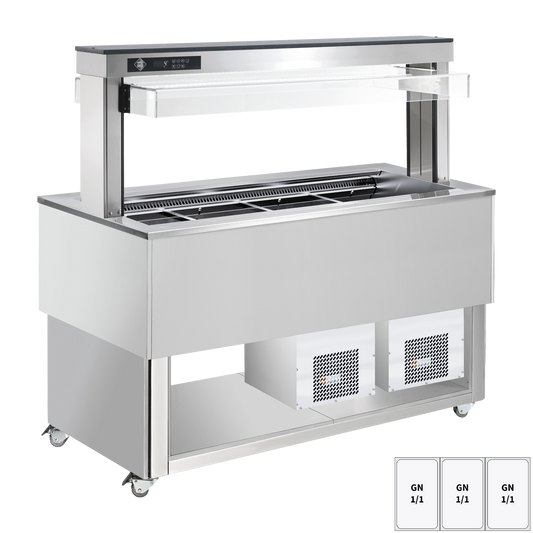 Food display island chilled, adjustable GN 3-1/1 RAL | RM - TR BLUE+ 3R