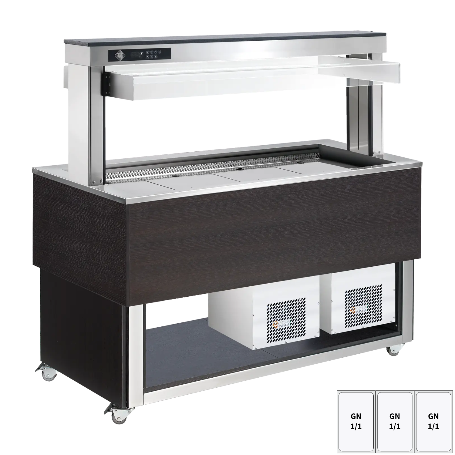 Food display island chilled, adjustable GN 3-1/1 Wenge | RM - TR BLUE+ 3W