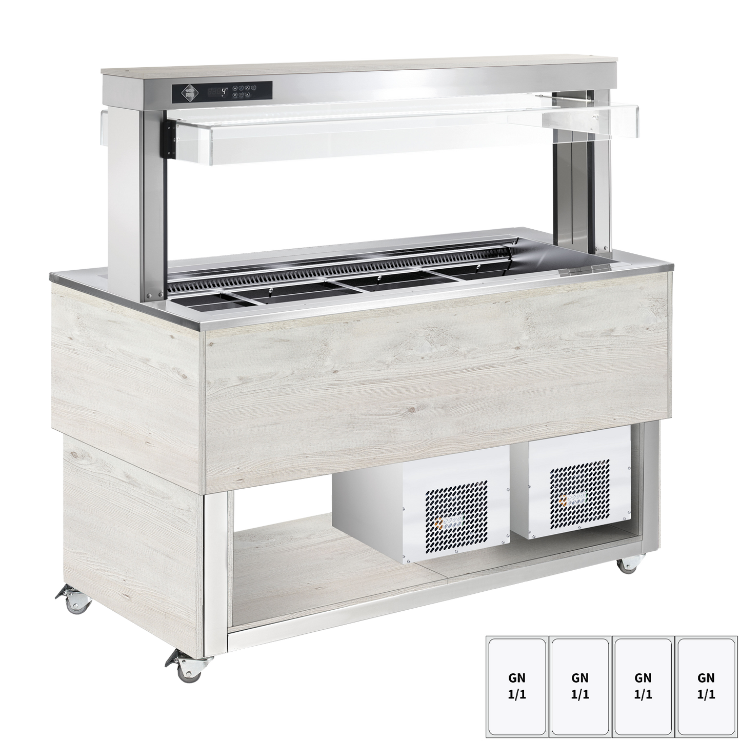 Food display island chilled, adjustable GN 4-1/1 Hemlock | RM - TR BLUE+ 4H