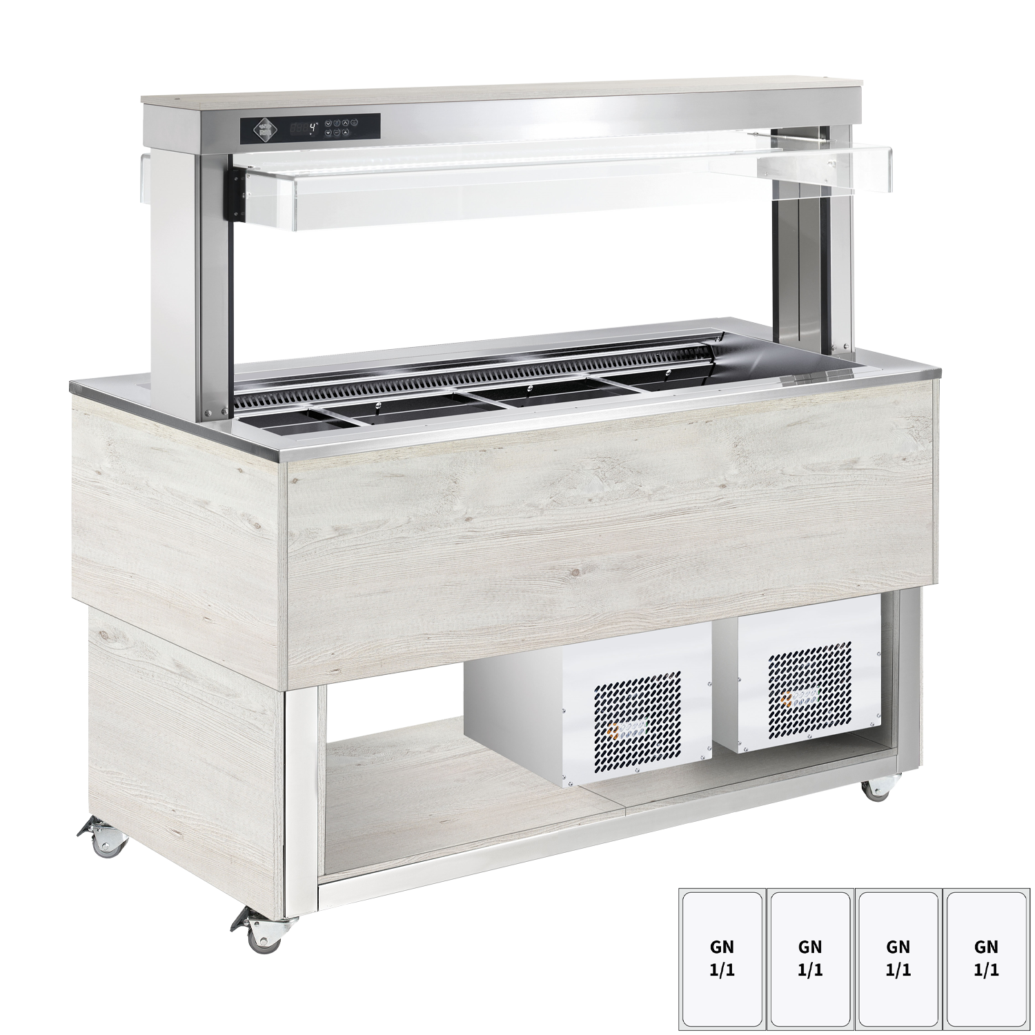 Food display island chilled, adjustable GN 4-1/1 Hemlock | RM - TR BLUE+ 4H