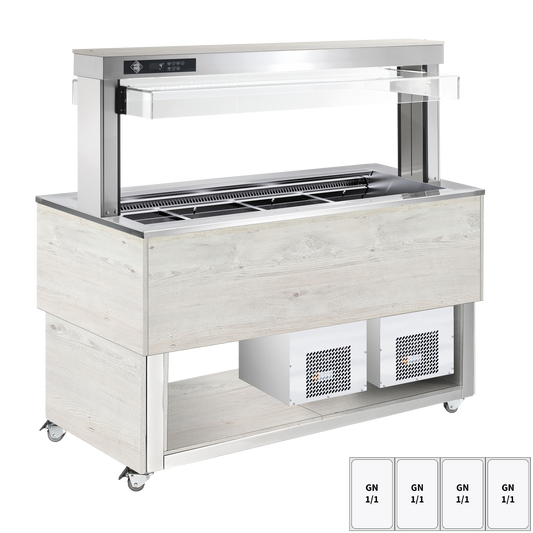 Food display island chilled, adjustable GN 4-1/1 Hemlock | RM - TR BLUE+ 4H