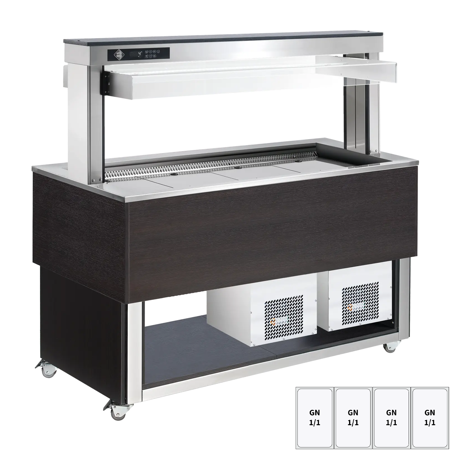Food display island chilled, adjustable GN 4-1/1 Wenge | RM - TR BLUE+ 4W
