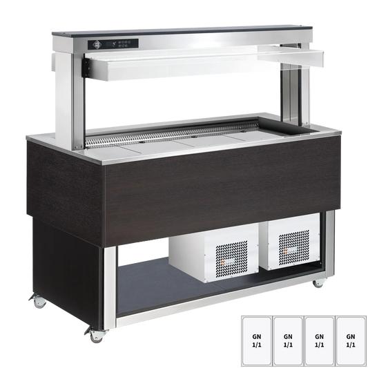 Food display island chilled, adjustable GN 4-1/1 Wenge | RM - TR BLUE+ 4W