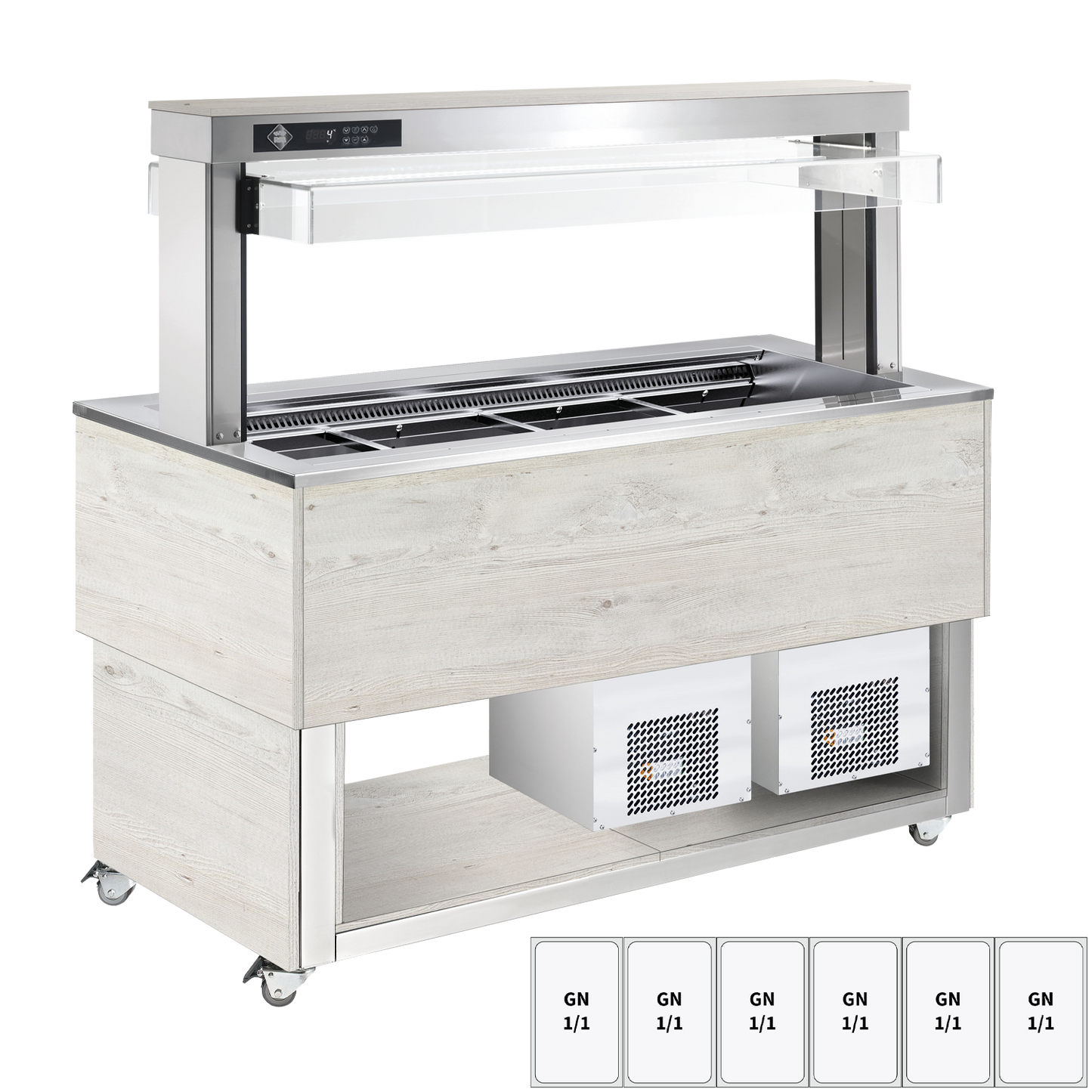 Food display island chilled, adjustable  GN 6-1/1 Hemlock | RM - TR BLUE+ 6H