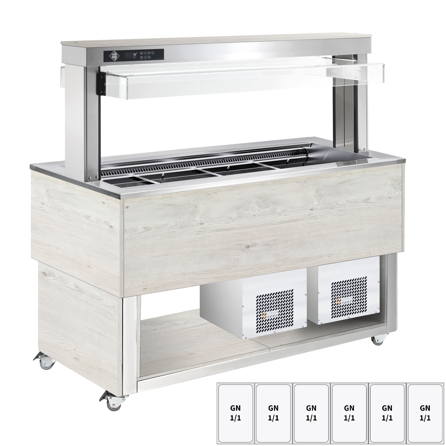 Food display island chilled, adjustable  GN 6-1/1 Hemlock | RM - TR BLUE+ 6H