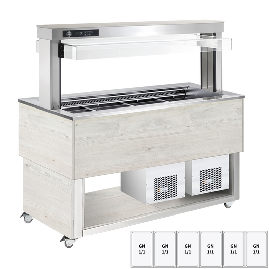 Food display island chilled, adjustable  GN 6-1/1 Hemlock | RM - TR BLUE+ 6H