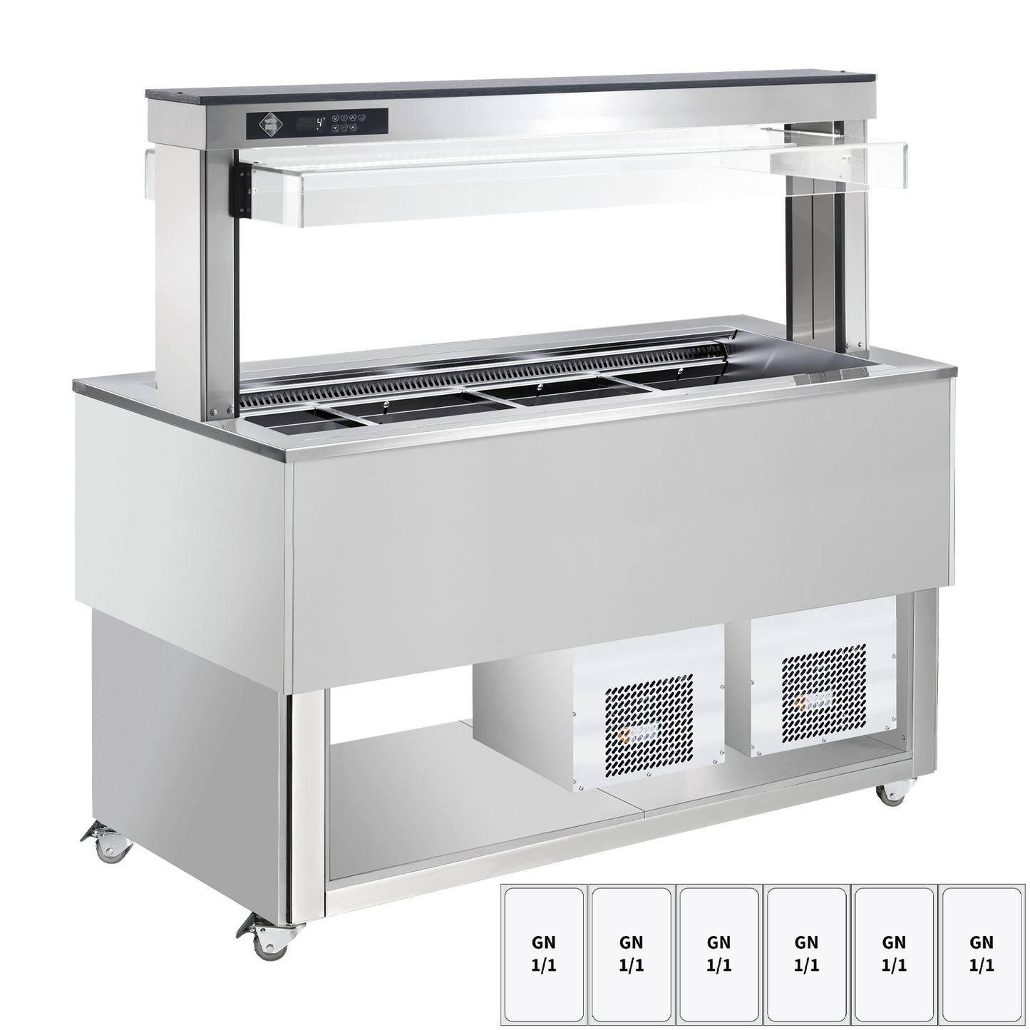 Food display island chilled, adjustable GN 6-1/1 Inox | RM - TR BLUE+ 6I