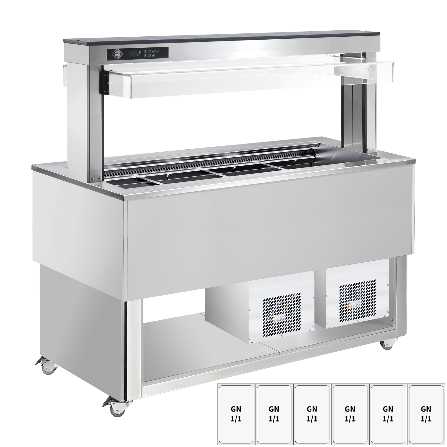 Food display island chilled, adjustable GN 6-1/1 Inox | RM - TR BLUE+ 6I
