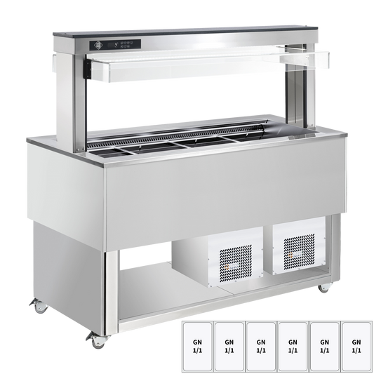Food display island chilled, adjustable GN 6-1/1 Inox | RM - TR BLUE+ 6I