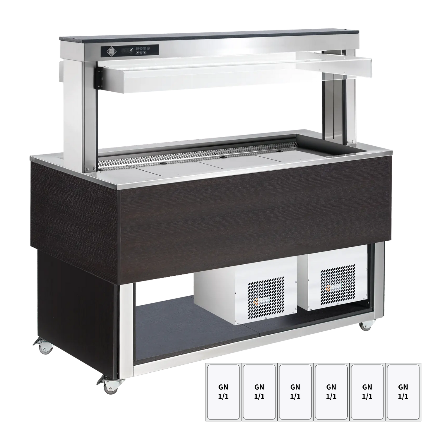 Food display island chilled, adjustable GN 6-1/1 Wenge | RM - TR BLUE+ 6W