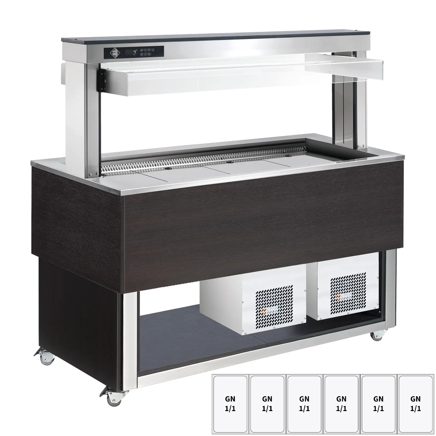 Food display island chilled, adjustable GN 6-1/1 Wenge | RM - TR BLUE+ 6W