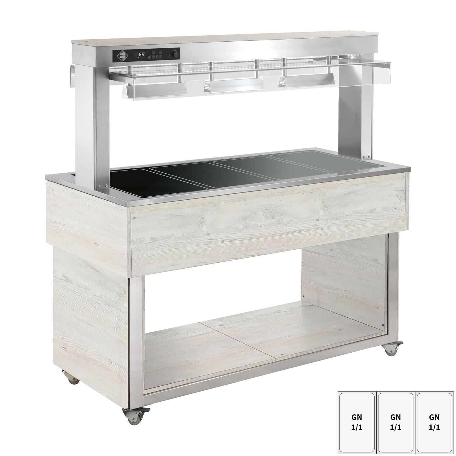 Food display island heated, glass ceramic GN 3-1/1 Hemlock | RM - TR BROWN+ 3H