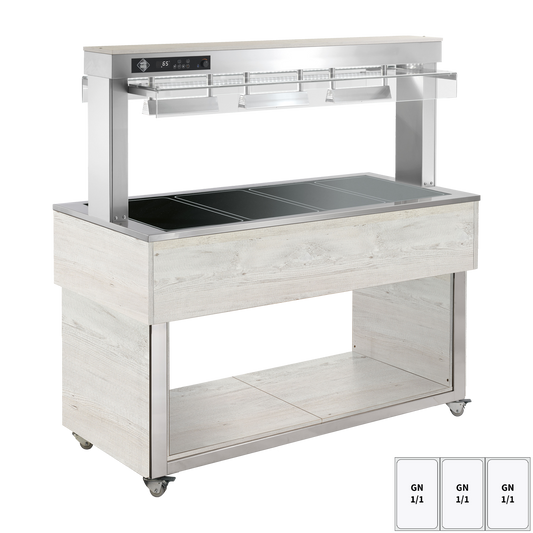 Food display island heated, glass ceramic GN 3-1/1 Hemlock | RM - TR BROWN+ 3H