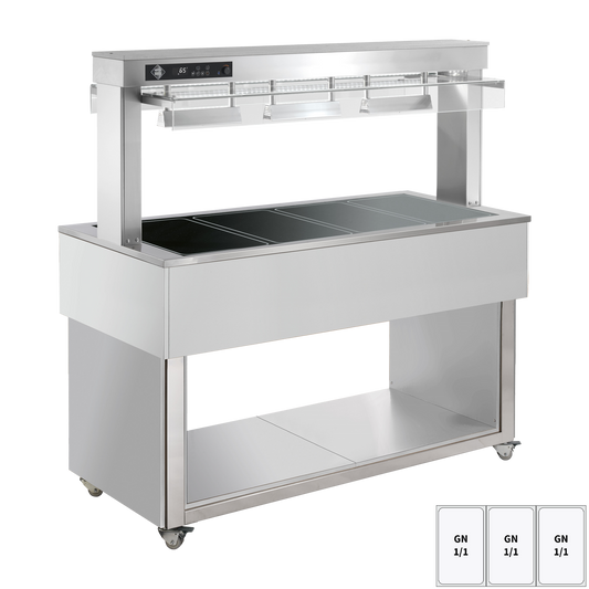 Food display island heated, glass ceramic GN 3-1/1 RAL | RM - TR BROWN+ 3R