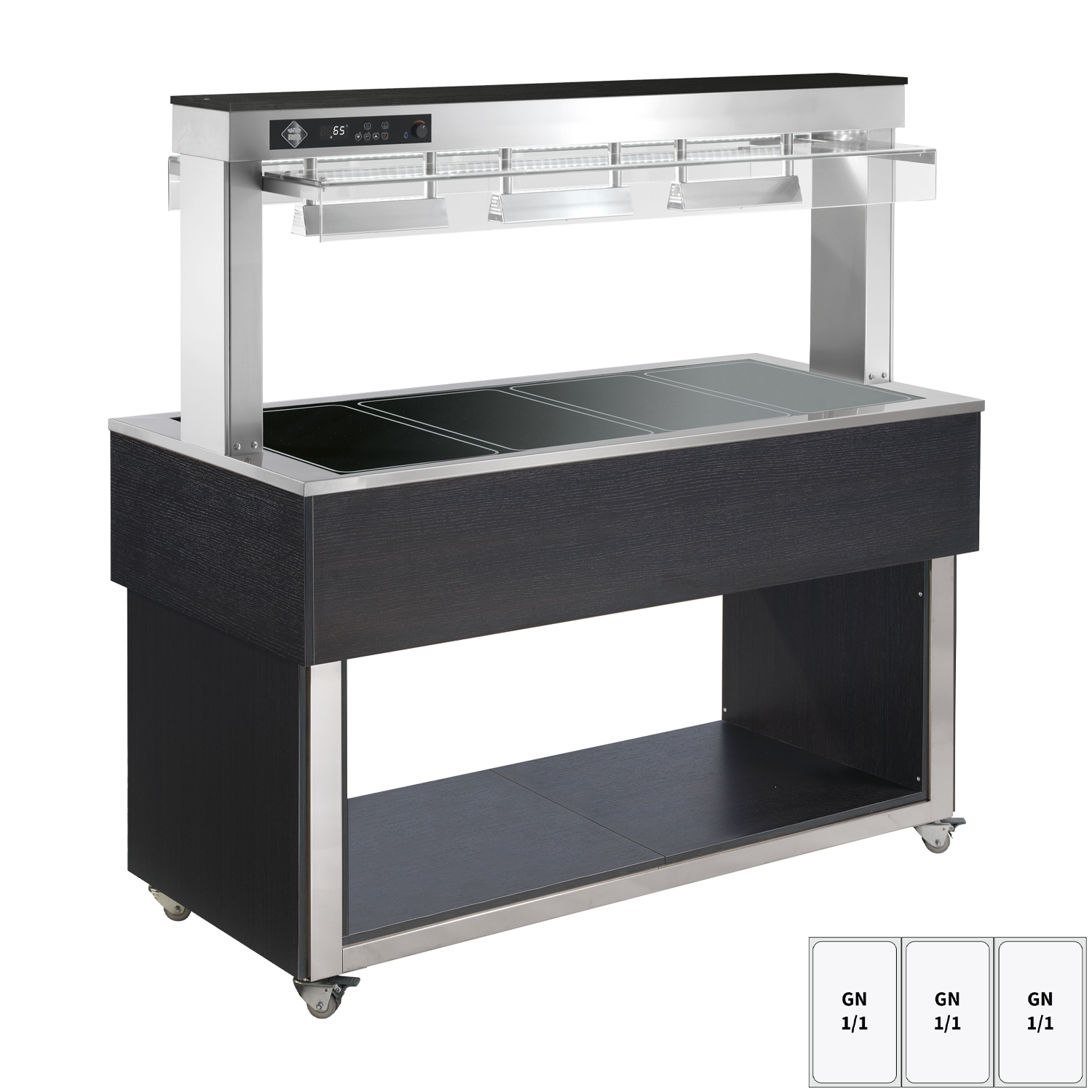 Food display island heated, glass ceramic GN 3-1/1 Wenge | RM - TR BROWN+ 3W