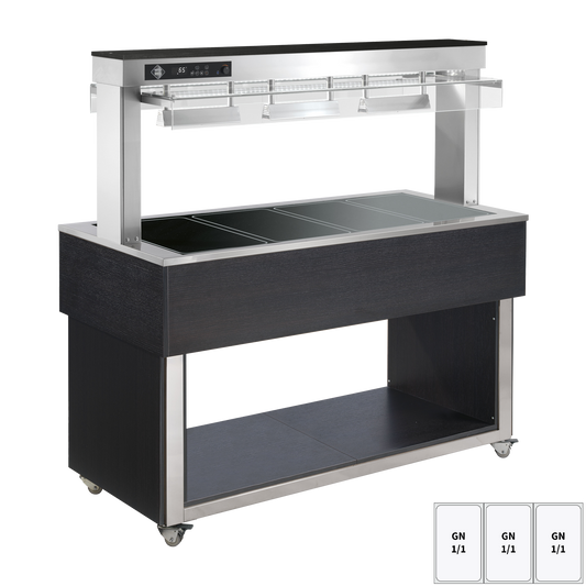 Food display island heated, glass ceramic GN 3-1/1 Wenge | RM - TR BROWN+ 3W