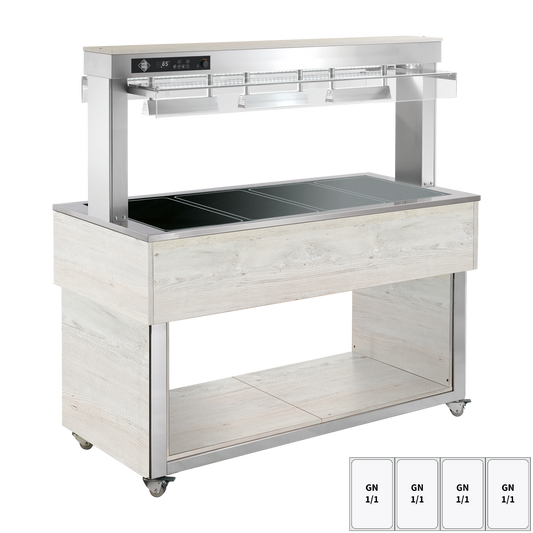 Food display island heated, glass ceramic GN 4-1/1 Hemlock | RM - TR BROWN+ 4H