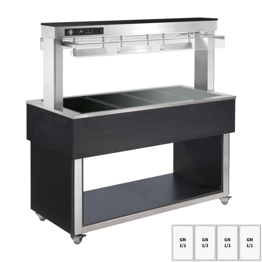 Food display island heated, glass ceramic GN 4-1/1 Wenge | RM - TR BROWN+ 4H