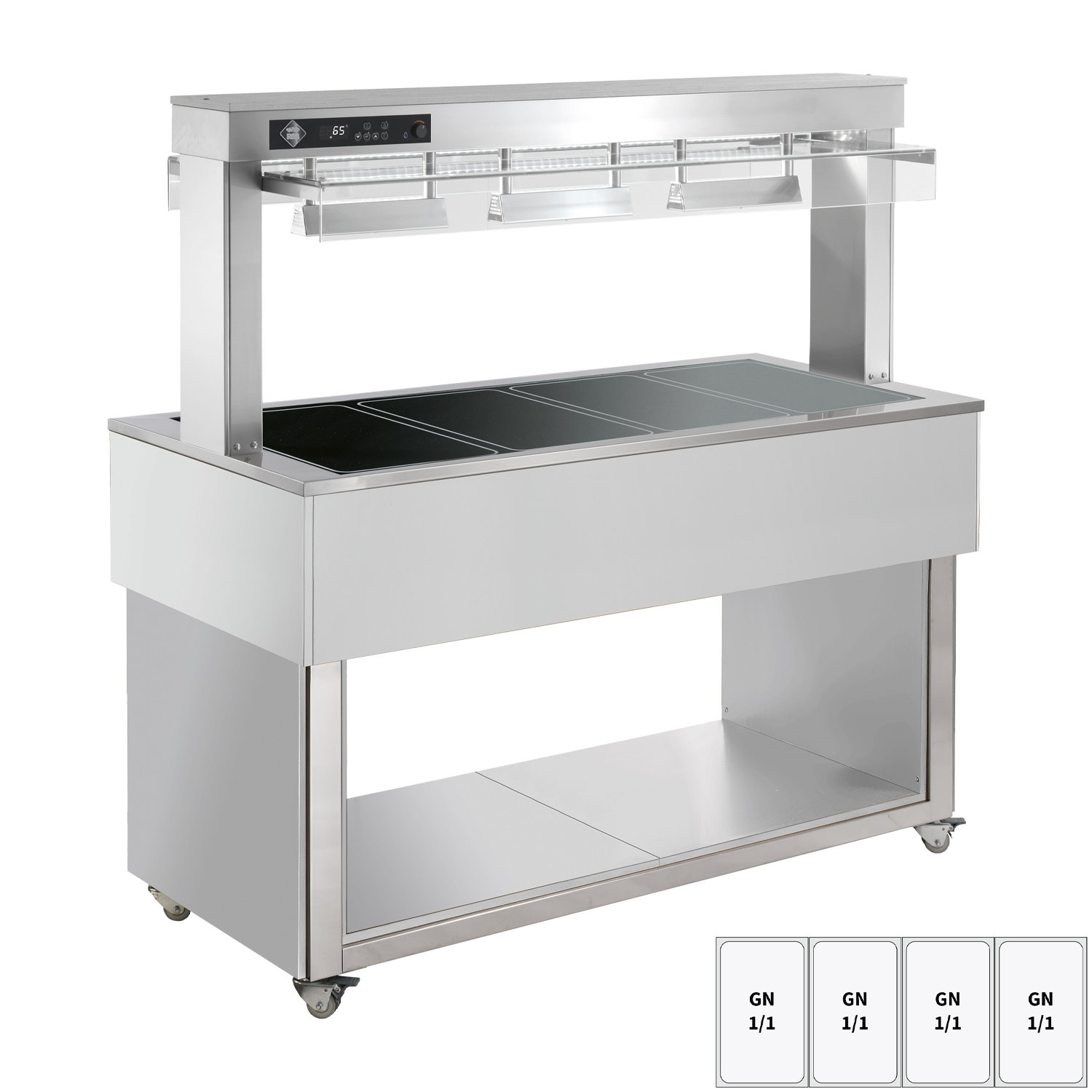 Food display island heated, glass ceramic GN 4-1/1 RAL | RM - TR BROWN+ 4R