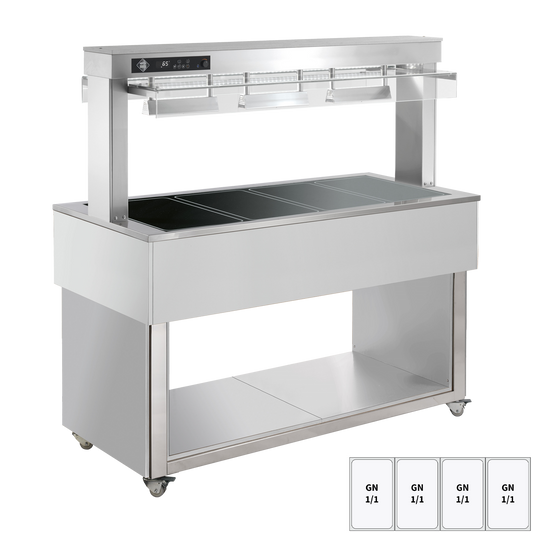 Food display island heated, glass ceramic GN 4-1/1 RAL | RM - TR BROWN+ 4R
