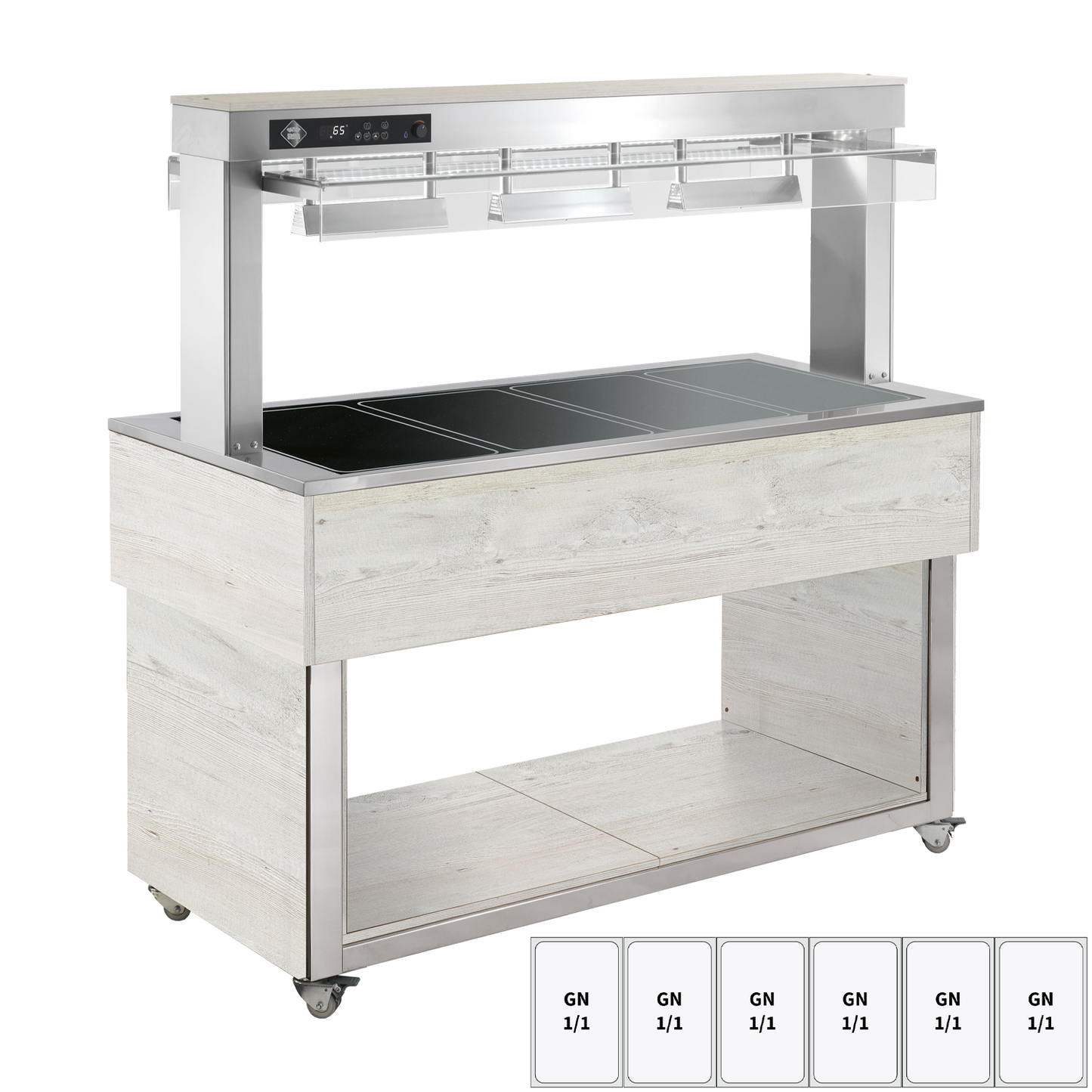 Food display island heated, glass ceramic GN 6-1/1 Hemlock | RM - TR BROWN+ 6H