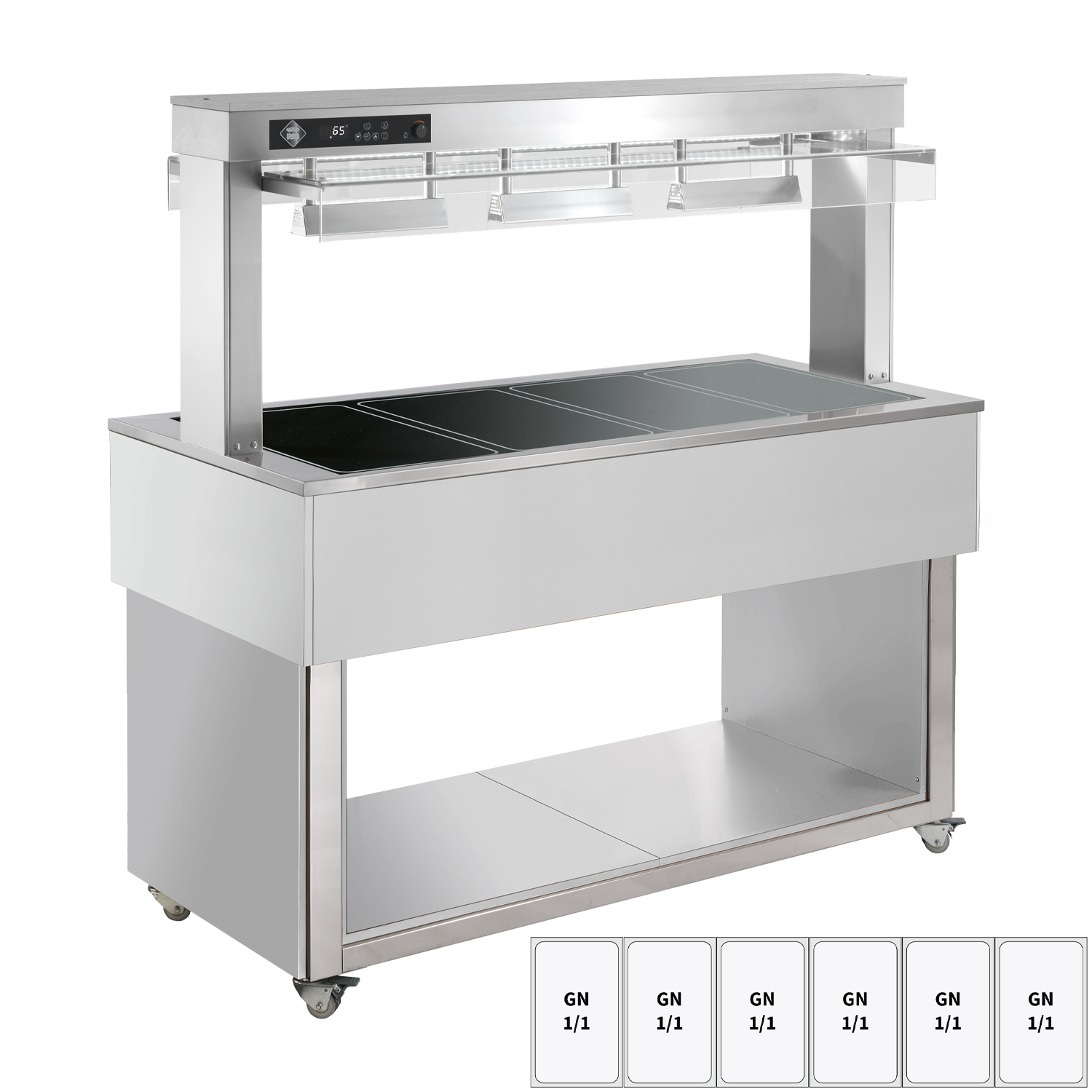 Food display island heated, glass ceramic GN 6-1/1 RAL | RM - TR BROWN+ 6R