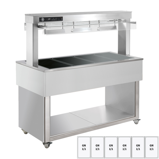 Food display island heated, glass ceramic GN 6-1/1 RAL | RM - TR BROWN+ 6R