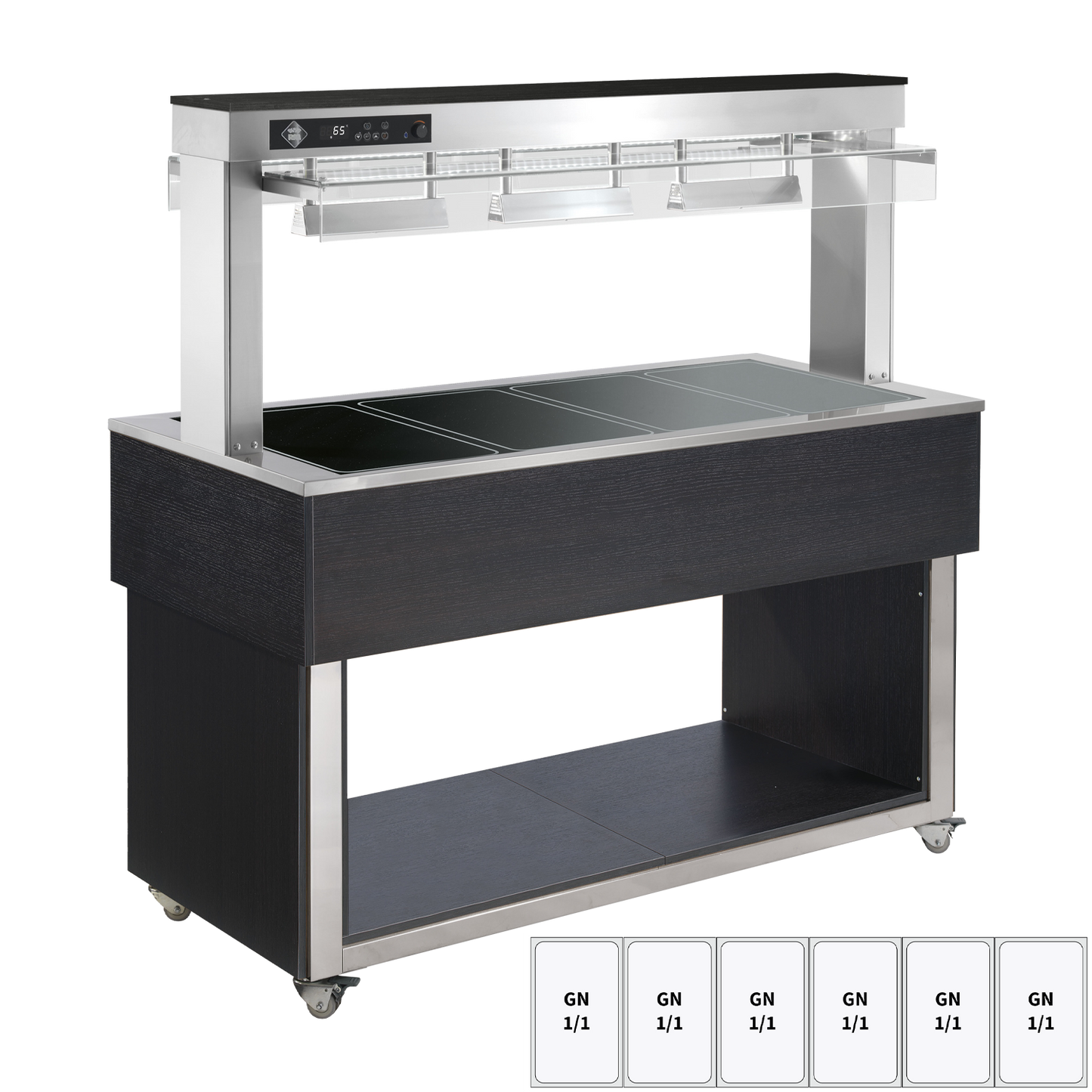 Food display island heated, glass ceramic GN 6-1/1 Wenge | RM - TR BROWN+ 6W