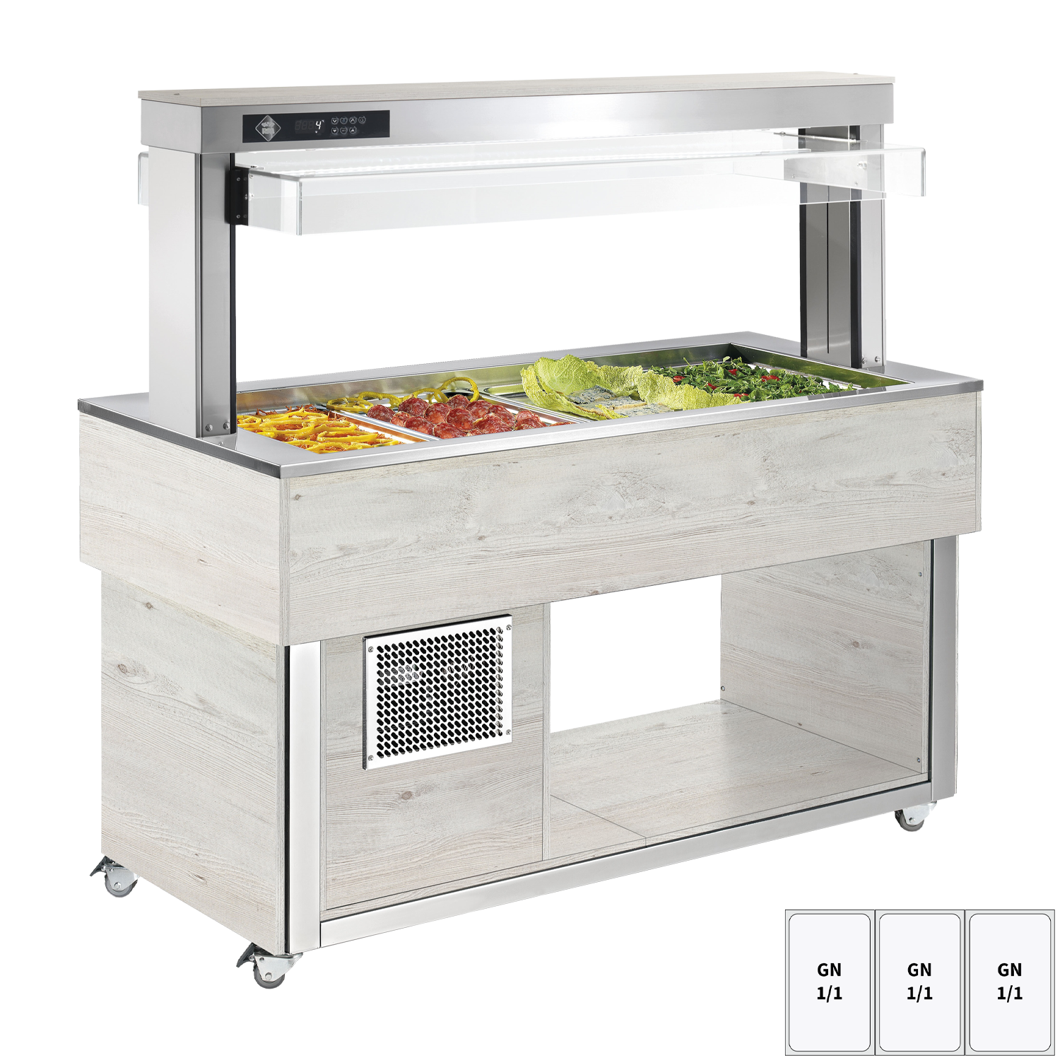 Food display island chilled GN 3-1/1 - 200 mm,  Hemlock | RM - TR GREEN+ 3H