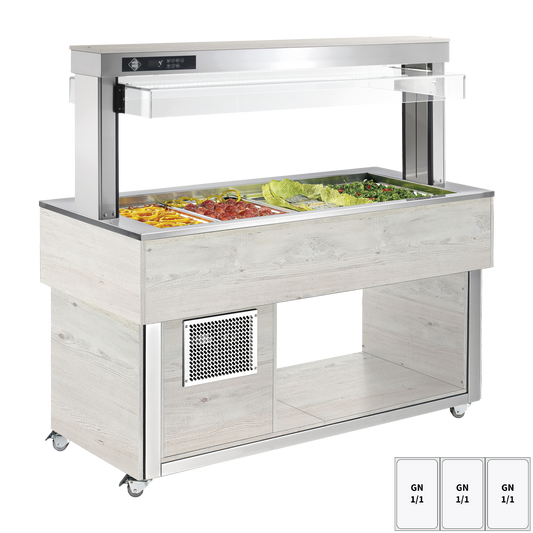 Food display island chilled GN 3-1/1 - 200 mm,  Hemlock | RM - TR GREEN+ 3H