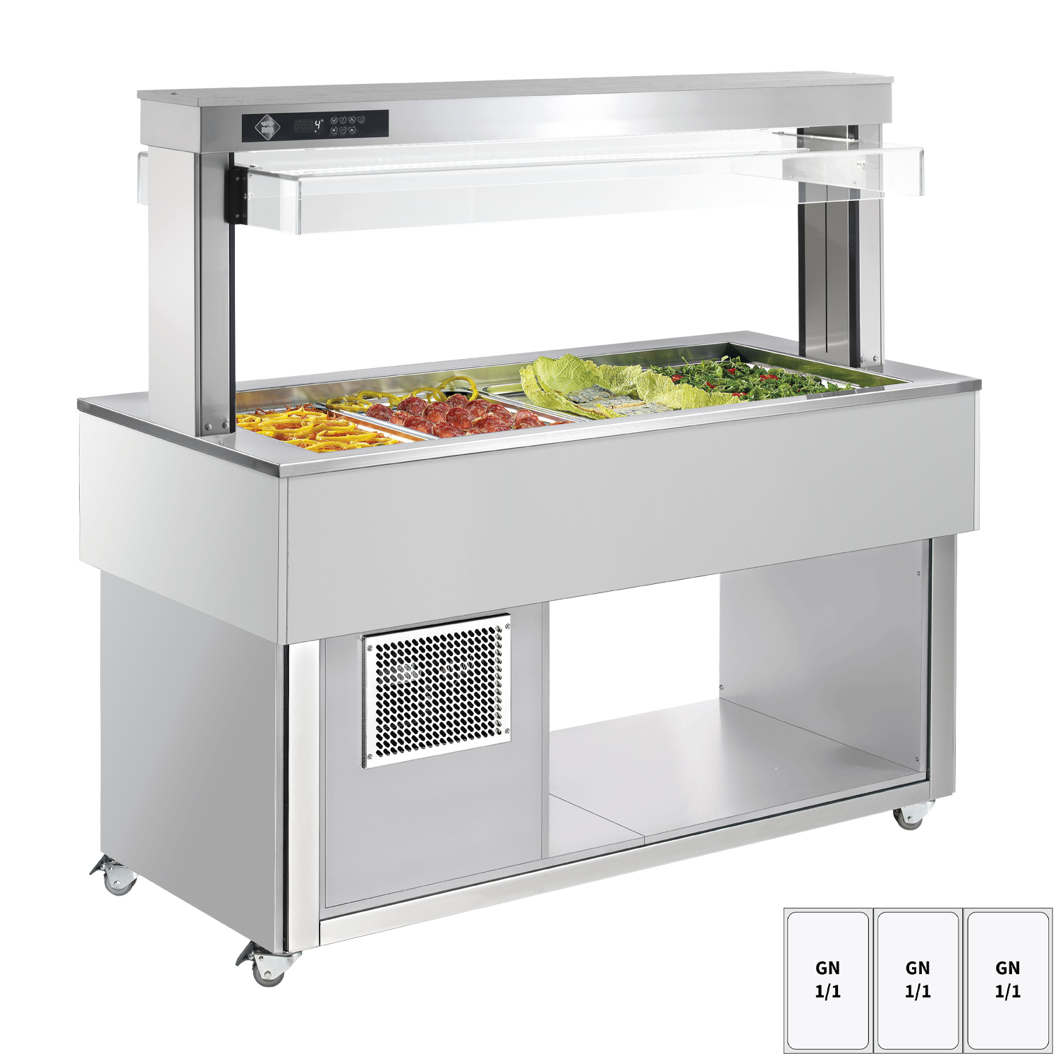 Food display island chilled GN 3-1/1 - 200 mm,  RAL | RM - TR GREEN+ 3R