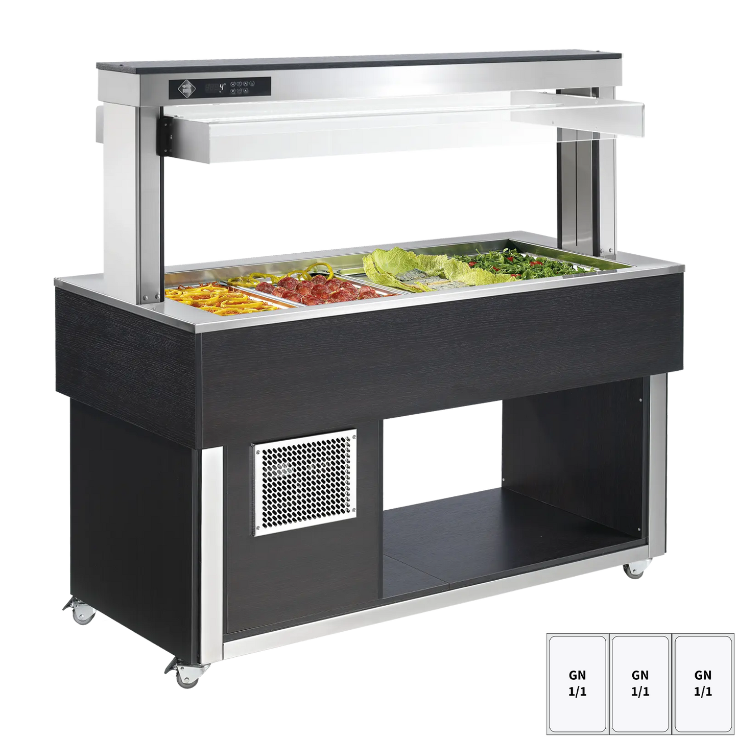 Food display island chilled GN 3-1/1 - 200 mm,  Wenge | RM - TR GREEN+ 3W