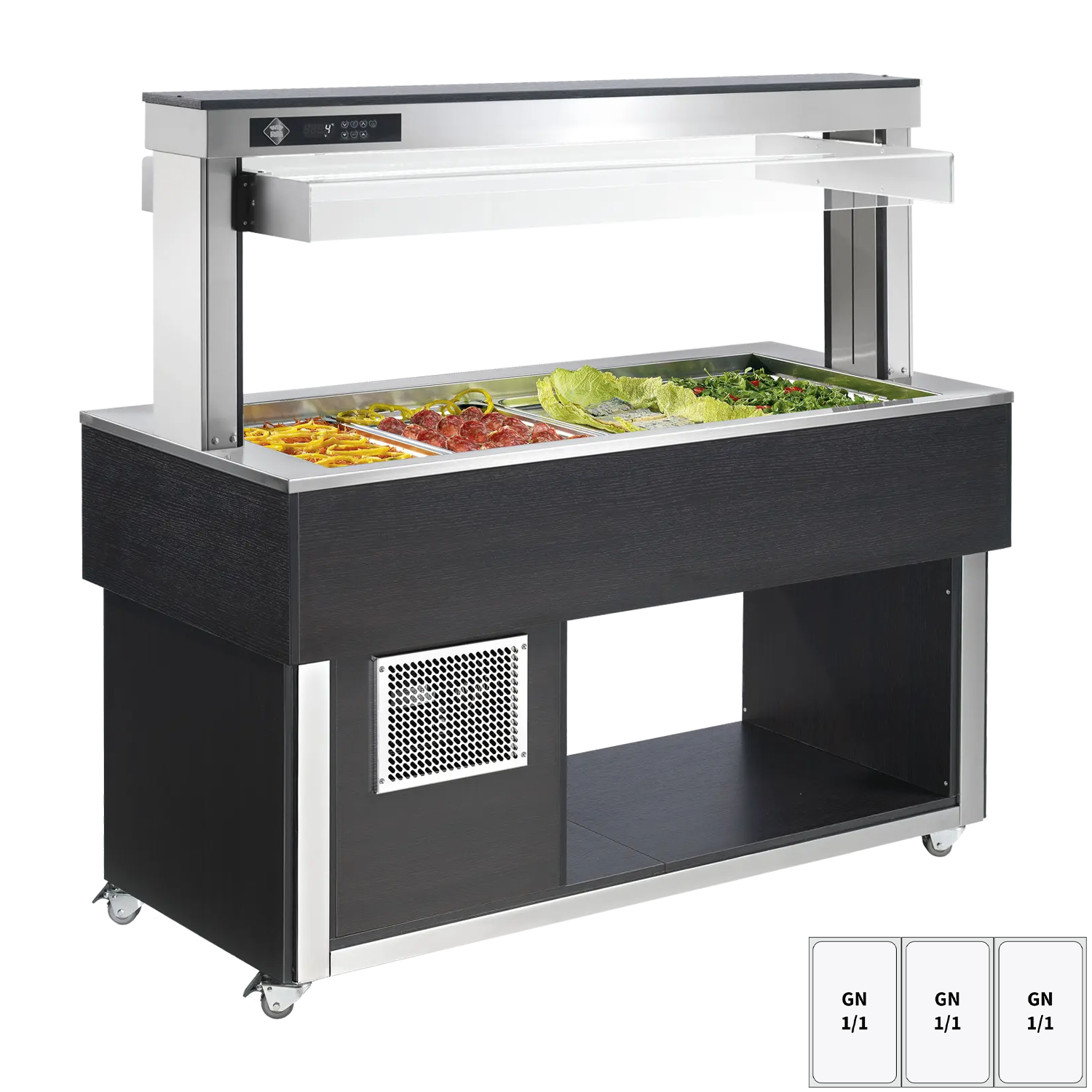 Food display island chilled GN 3-1/1 - 200 mm,  Wenge | RM - TR GREEN+ 3W