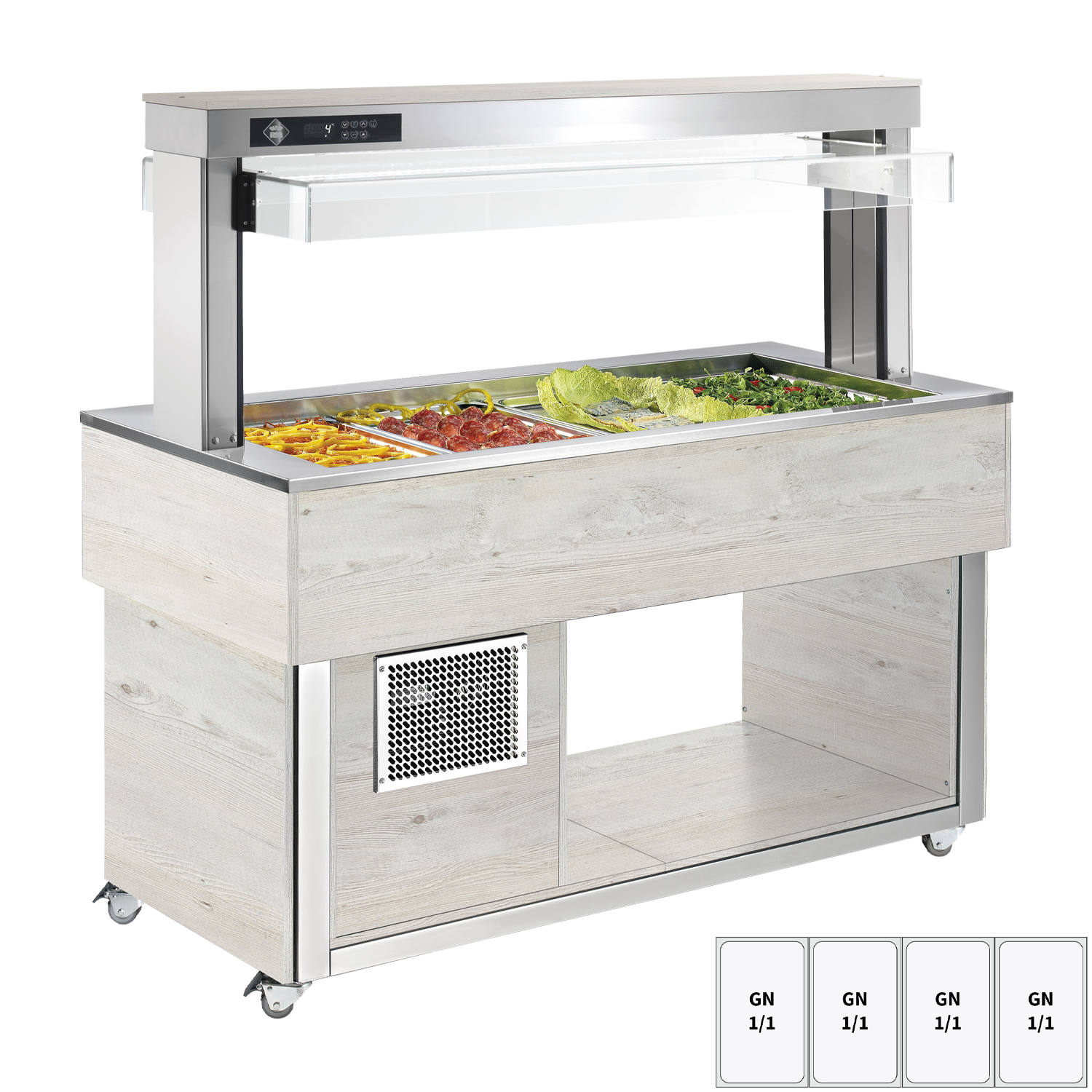 Food display island chilled GN 4-1/1 - 200 mm,  Hemlock | RM - TR GREEN+ 4H