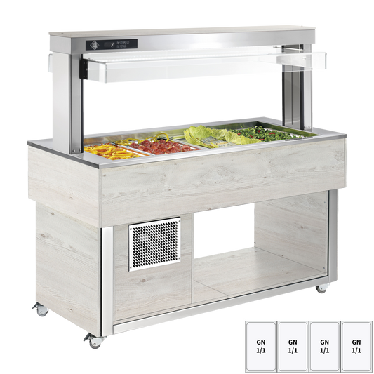 Food display island chilled GN 4-1/1 - 200 mm,  Hemlock | RM - TR GREEN+ 4H