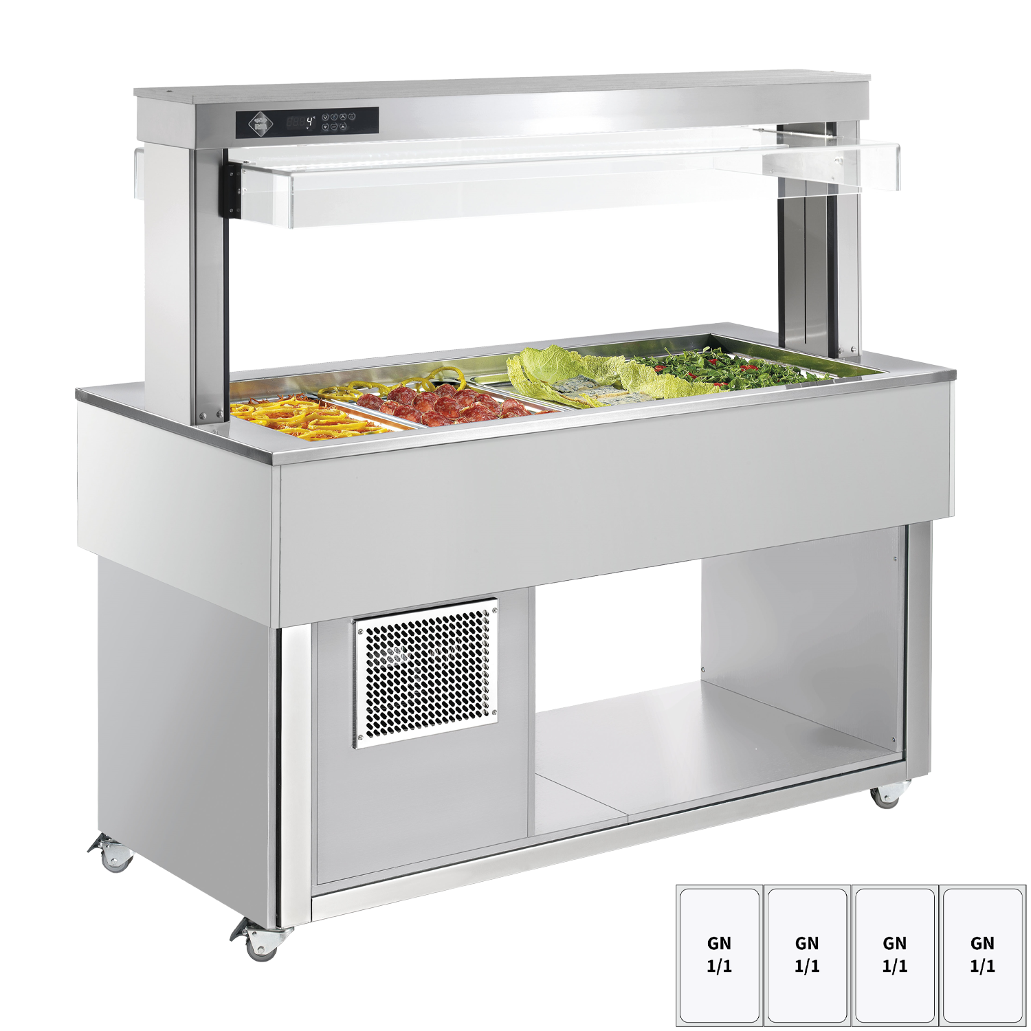 Food display island chilled GN 4-1/1 - 200 mm,  RAL | RM - TR GREEN+ 4R