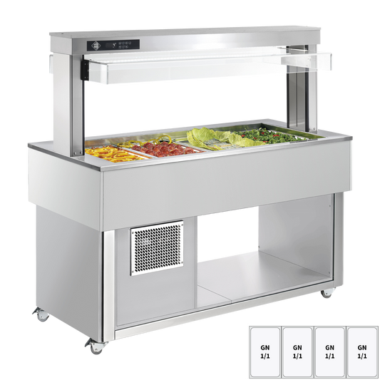 Food display island chilled GN 4-1/1 - 200 mm,  RAL | RM - TR GREEN+ 4R